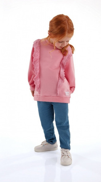 Blusa De Moletom Rosa Pink Com Babados Bebe Menina Up Baby 1