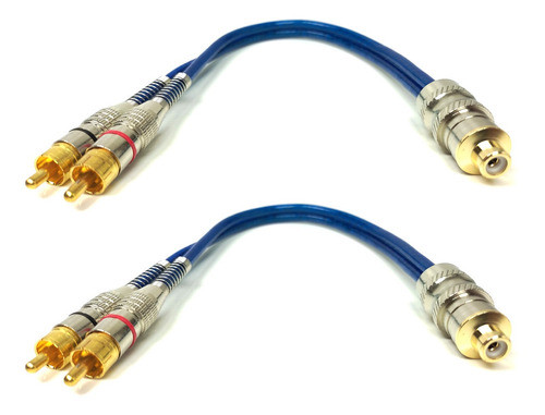 2 Cabos Y Rca Blindado Techone 2 Machos 1 Fêmea Blindados 0