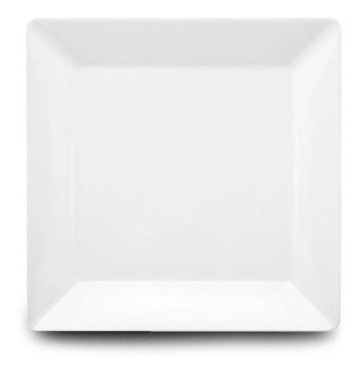 Set Platos Blancos Cuadrados Playo Hondo Postre 18 Piezas 1