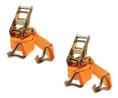 2 Cintas Catraca Sujeción Carga 2.5 Cm X 5 Metros Largo 0