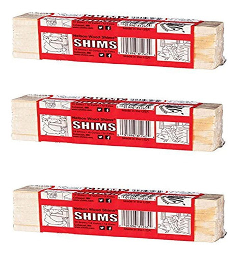 Nelson Wood Shims 8" 12 Pack - Madera Secada Al Horno 0