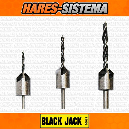 Set 3 Mechas Avellanadora Biseladora Madera 3 4 6mm Fresa 1