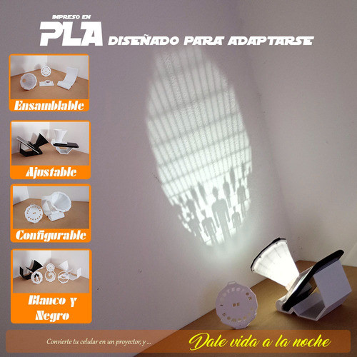 Proyector De Sombras Para Celular - Esquema Para Impresión 1