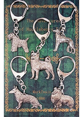 Collie Barbudo Hecho En Colección De Anillo De Estilo Artíst 0