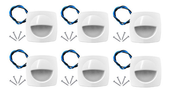 Luz De Cortesia Em Abs - Azul - 2 Leds - 12v - 6 Unidades 0 Luz De Cortesia Em Abs - Azul - 2 Leds - 12v - 6 Unidades 0