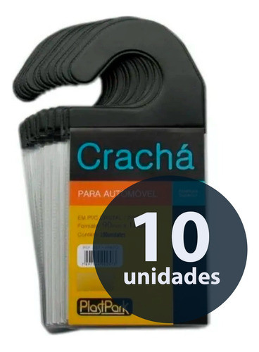 Crachá Estacionamento Automóvel Preto 9x13cm Plastpark 10un 1