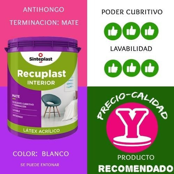 Pintura Latex Interior Recuplast Sinteplast Mate 10l 1