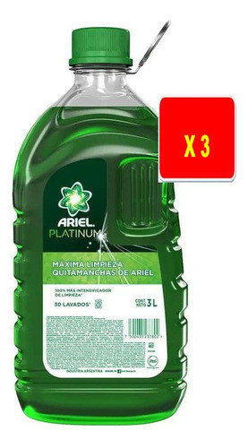 Jabón Líquido Ariel 3 Litros Botella X 3 Unidades 0