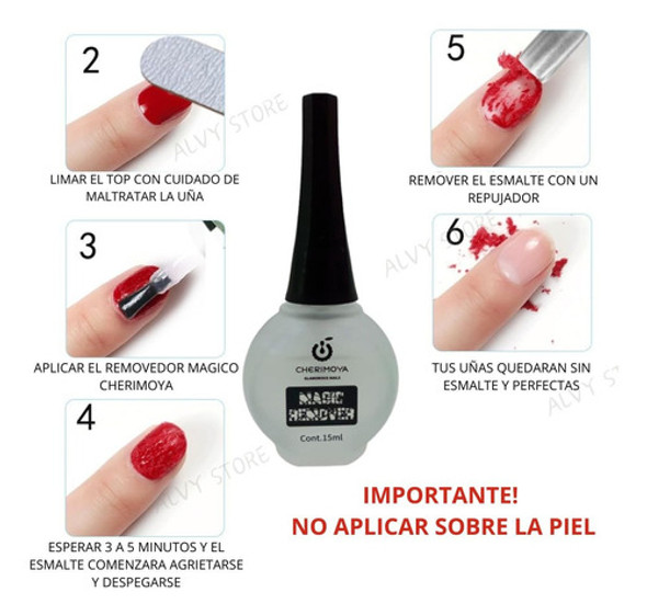 Removerdor Magico Cherimoya Para Esmalte Semipermanente 1