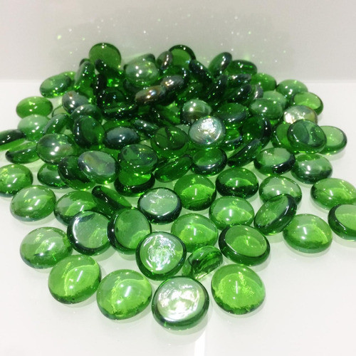 Gemas De Vidrio Verde Traslucido 17-19 Mm X 500 Gs. 1
