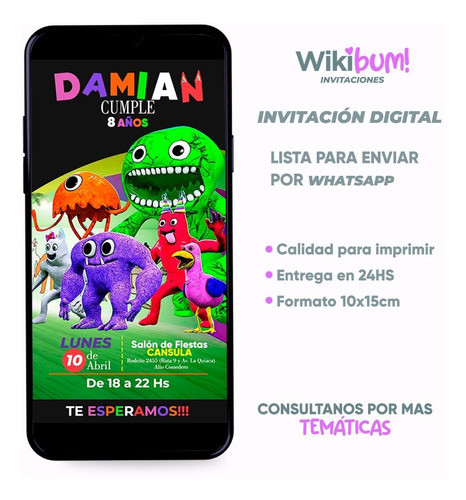 Invitación Garten Of Banban Tarjeta Virtual Cumpleaños 1