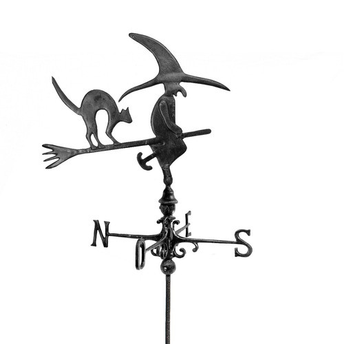 Veleta Bruja Con Gato De Aluminio Rosa De Los Vientos (vks) 1