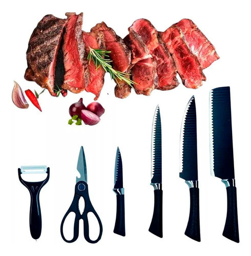 Kit Facas De Churrasco Corte Navalha  Dia Dos Pais 0