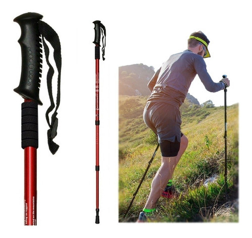 Baston Telescopico 135cm Antideslizante Trekking Con Tope 0