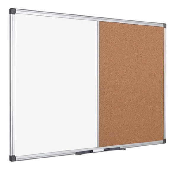 Pizarra De Corcho + Pizarron Magnetico 30x40 Marco Aluminio 0