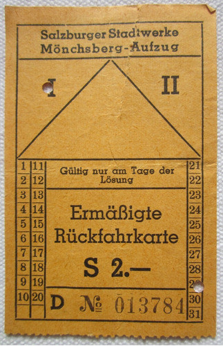 Antiguo Boleto De Tren Austria 1954 0