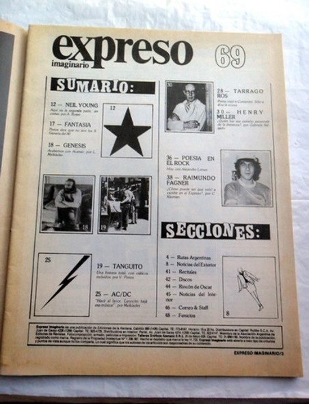 Expreso Imaginario 69 Tanguito Génesis Ac / Dc Henry Miller 1