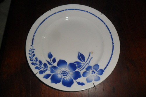 Plato Platito Porcelana St Amand France Flores Azules Flor F 0