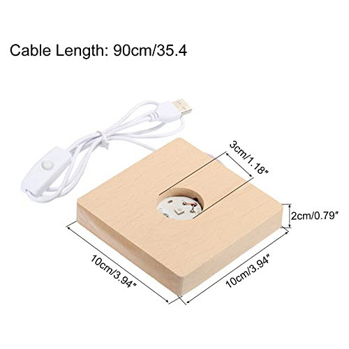 Base De Madera Led Para Bola De Cristal Y Otros 10x10x2cm 1