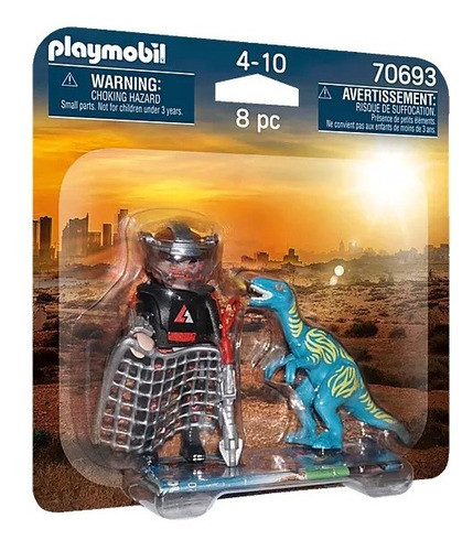 Playmobil Duo Pack 70693 Dinosaurio Velociraptor Y Saqueador 0
