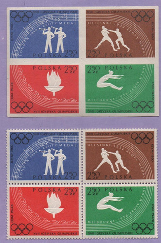 Sellos De Polonia Nº 1035 Al 1038 Con Y Sin Dentar 0