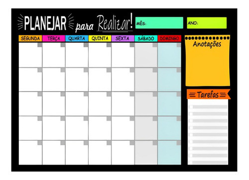 Mural Magnético De Anotações Diárias Semanal Organizador 0