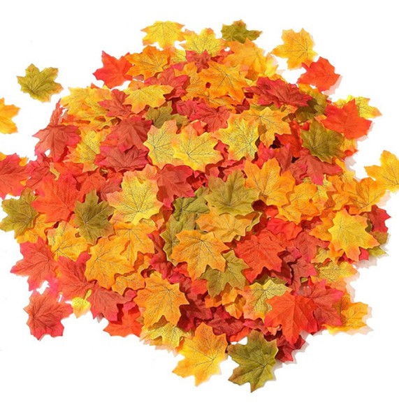 ~? Momkids 500 Pcs Artifical Maple Leaves Fake Silk Leaf For 0