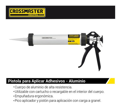 Pistola Aluminio Para Aplicar Adhesivo Sellador Crossmaster 1