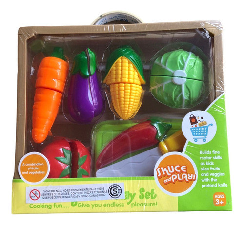Set De Verduras Con Cajoncito, Tabla Y Cuchillo Juguete 0
