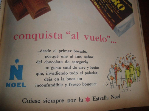 Antigua Publicidad 1953 Chocolate Aero Con Leche Noel Vuelo 1