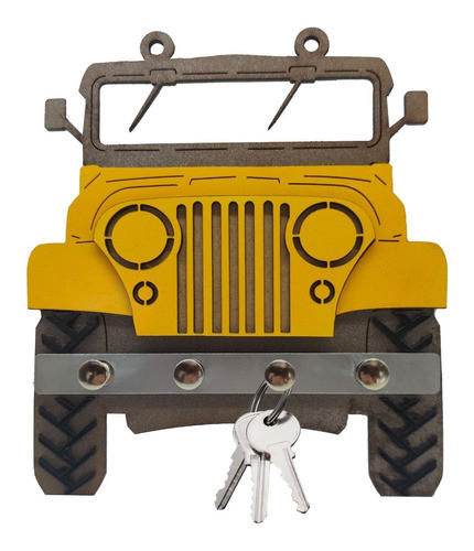 Porta Chaves Formato Carro Jeep Jipe Mdf Chaveiro Criativo 0