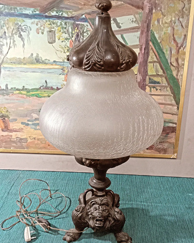Antigua Gran Lámpara Petit Bronce 1