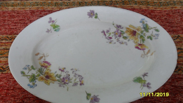 Buen Antigua Fuente Loza Francesa Gdm Cfh Gruesa Pesada 1