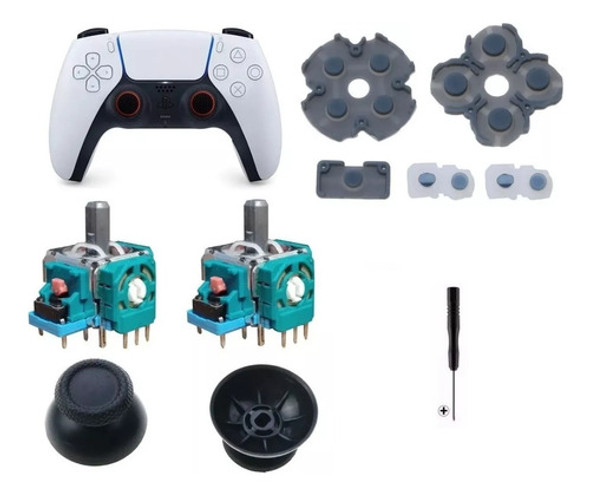 2 Analógicos Botão Borrachas Chave Para Playstation 5 1