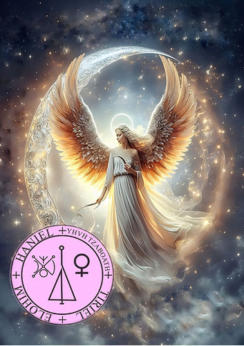 Obra De Arte Digital Arcángel Haniel 70x50cm Pieza Única 1