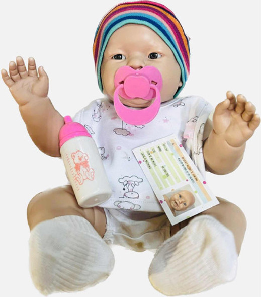 Bebe Bebote Real 48cm Nena Con Accesorios , Babero Y Medias 0