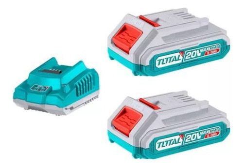 Set, 2 Baterías Litio Ion 2.0ah + Cargador Rápido 20v Total 0