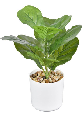 Ttdoit Higo Artificial Hoja Pequeña Con 9 Hojas, Planta Seda 0