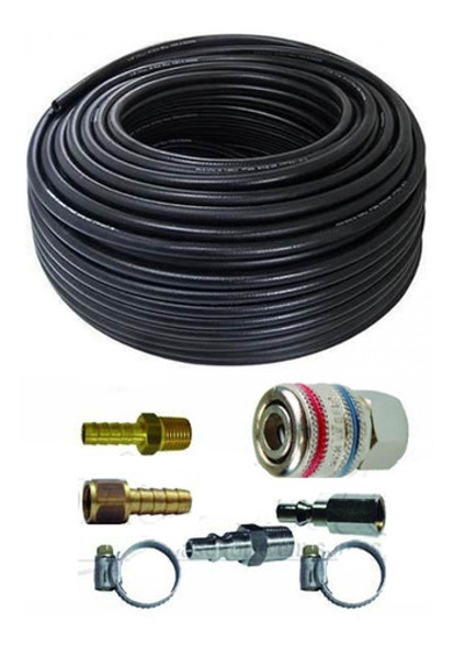 Mangueira Borracha Compressor E Pistola 5/16 - 20m + Engate 0 Mangueira Borracha Compressor E Pistola 5/16 - 20m + Engate 0