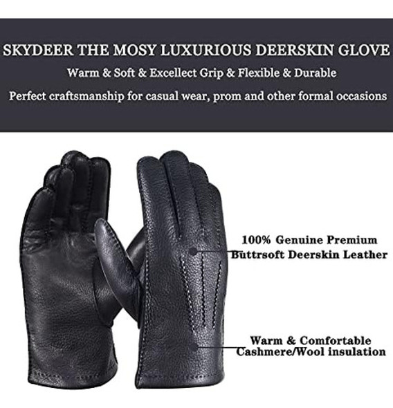 Skydeer Guantes De Conducción De Invierno De Cuero Genuino 1