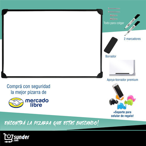 Pizarra Blanca 40x60 Borde Metal + 4 Marcadores 1