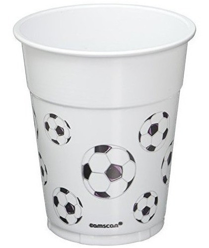 Tazas De Plástico Amscan Soccer Goal Birthday Party Negro  B 0