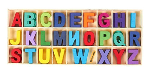 Caja Abecedario - 104 Letras De Madera - Material Didáctico 0