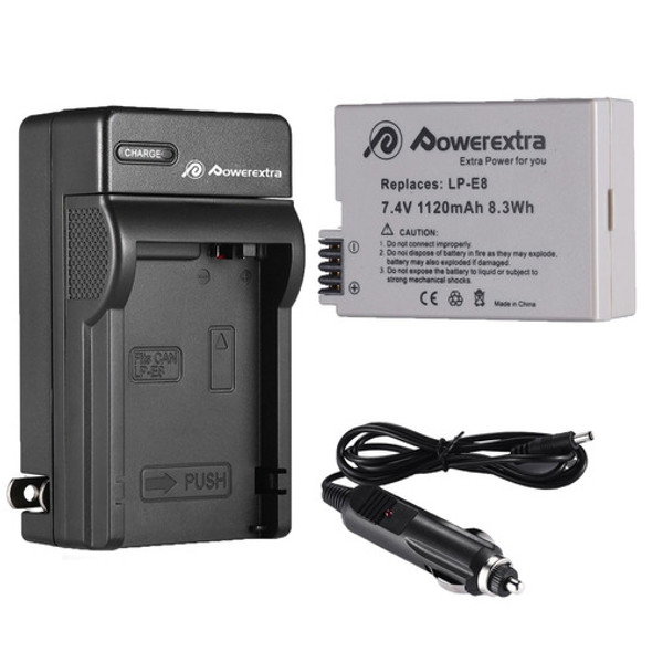 Lp-e8 Batería + Cargador Para Canon Rebel T2 T3i T2i Kiss X5 0