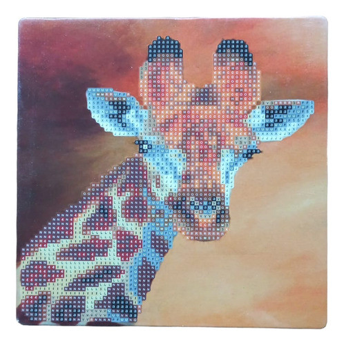 Juego Pintura Por Diamantes Cuadro 20x20 Cm Atril Jirafa 0