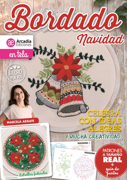 Revista Bordado Navidad Mexicano Moldes Tamaño Real En Tela 0