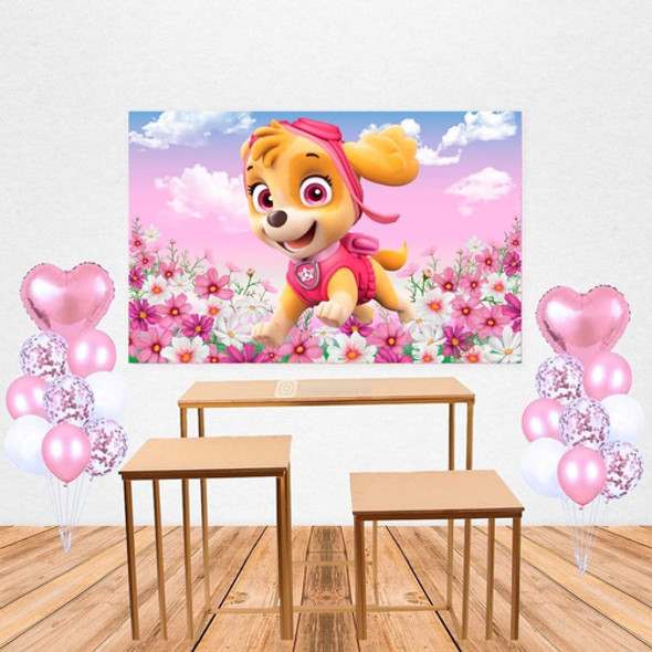 Fondo De Tela Telon Skye De Paw Patrol Decoración Candy 1
