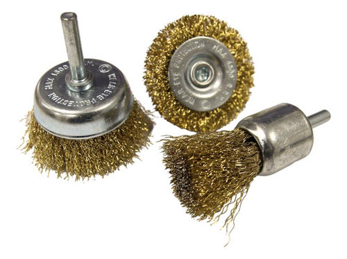 Kit Mini Escova Aço Pincel E Circular Hessen Jogo C/ 3 Peças 0
