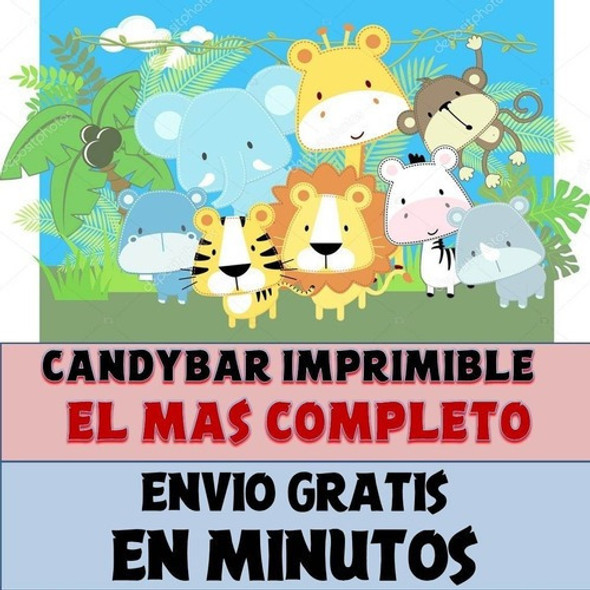 Kit Imprimible Candy Bar Animales De La Selva Mas Completo 1 Kit Imprimible Candy Bar Animales De La Selva Mas Completo 1