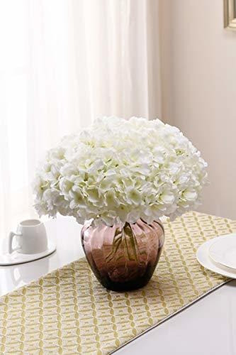 Aviviho White Hydrangea Silk Flowers Heads Paquete De 10 Ivo 0